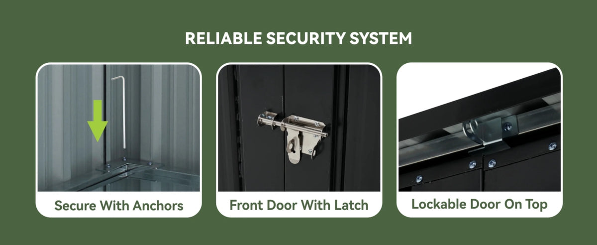 Nordivale Outdoor All Weather Storage Cabinet With Lockable Doors