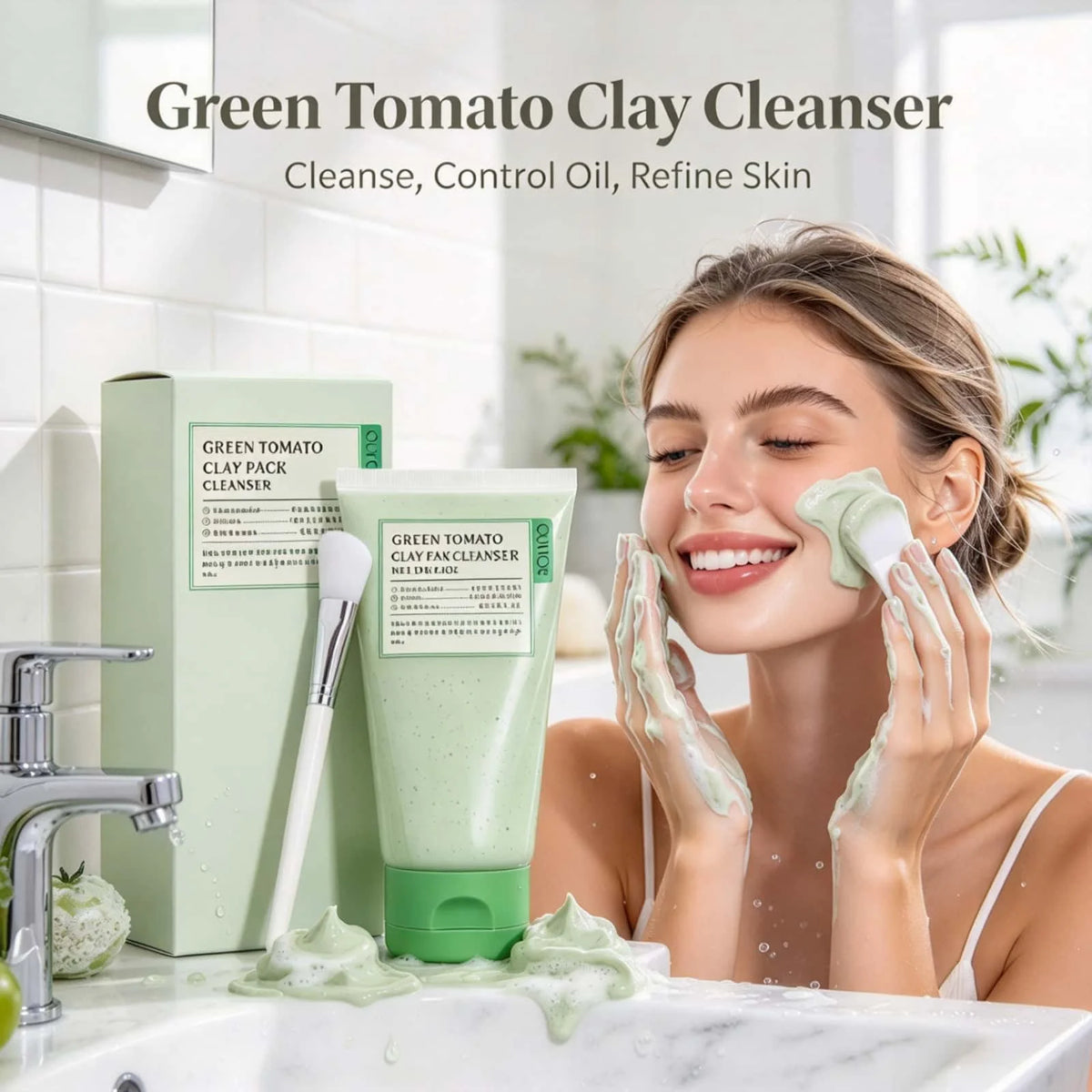 OUHOE Tomato Face Wash Deep Pore Oil Control Cleanser