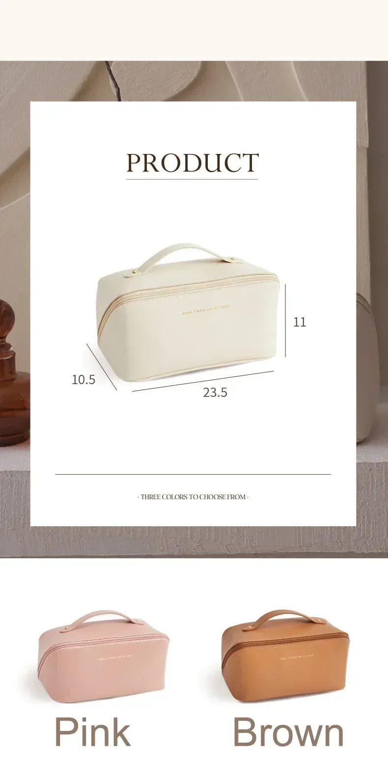 Travel Makeup Organizer Cosmetic Toiletry Bag With Zipper Storage