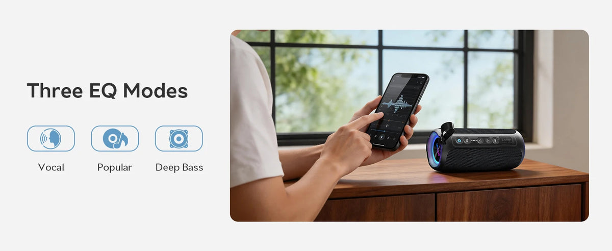 Ortizan Portable Bluetooth Speaker With Deep Bass And RGB Lighting