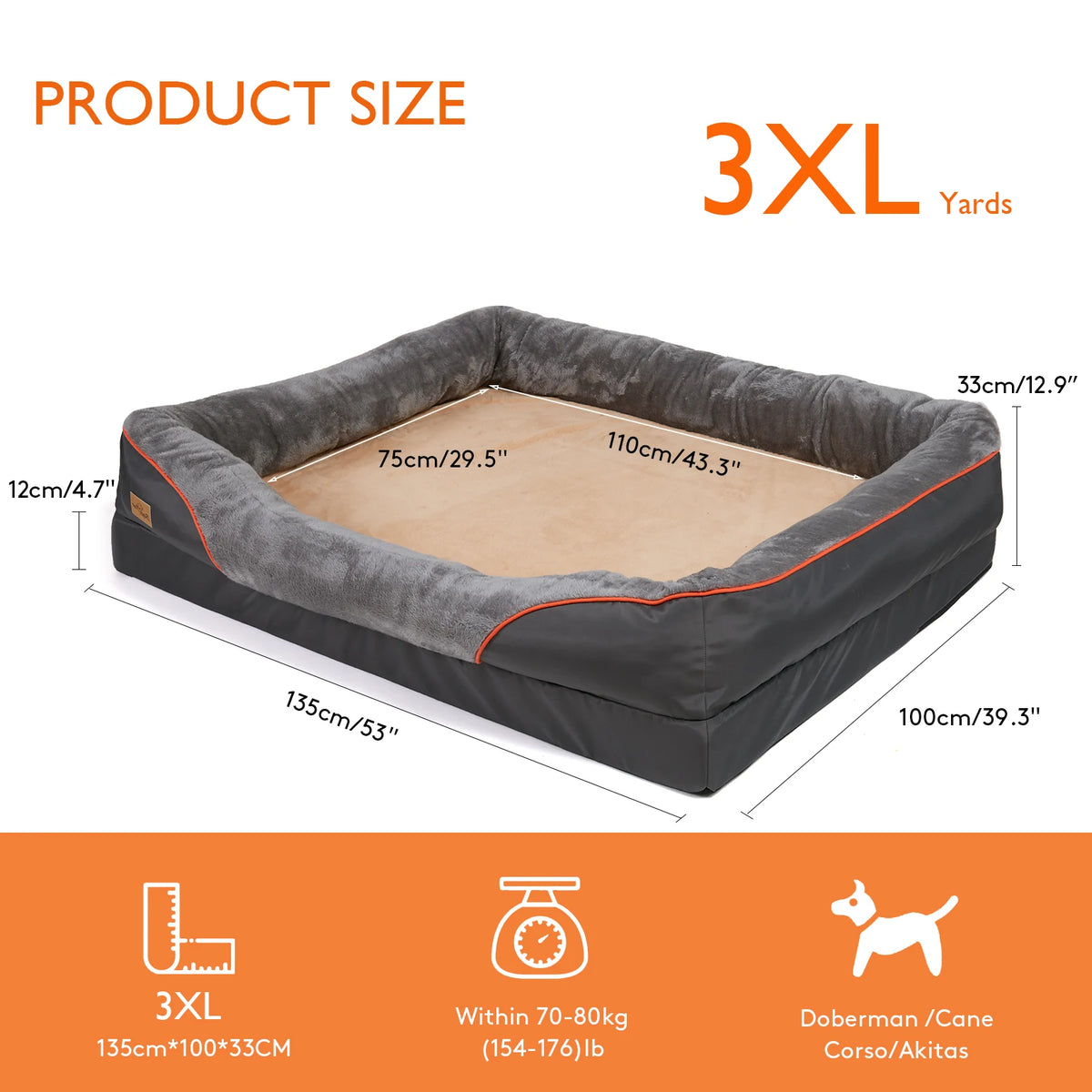 Bingopaw Super Soft Orthopedic Dog Bed With Removable Cover