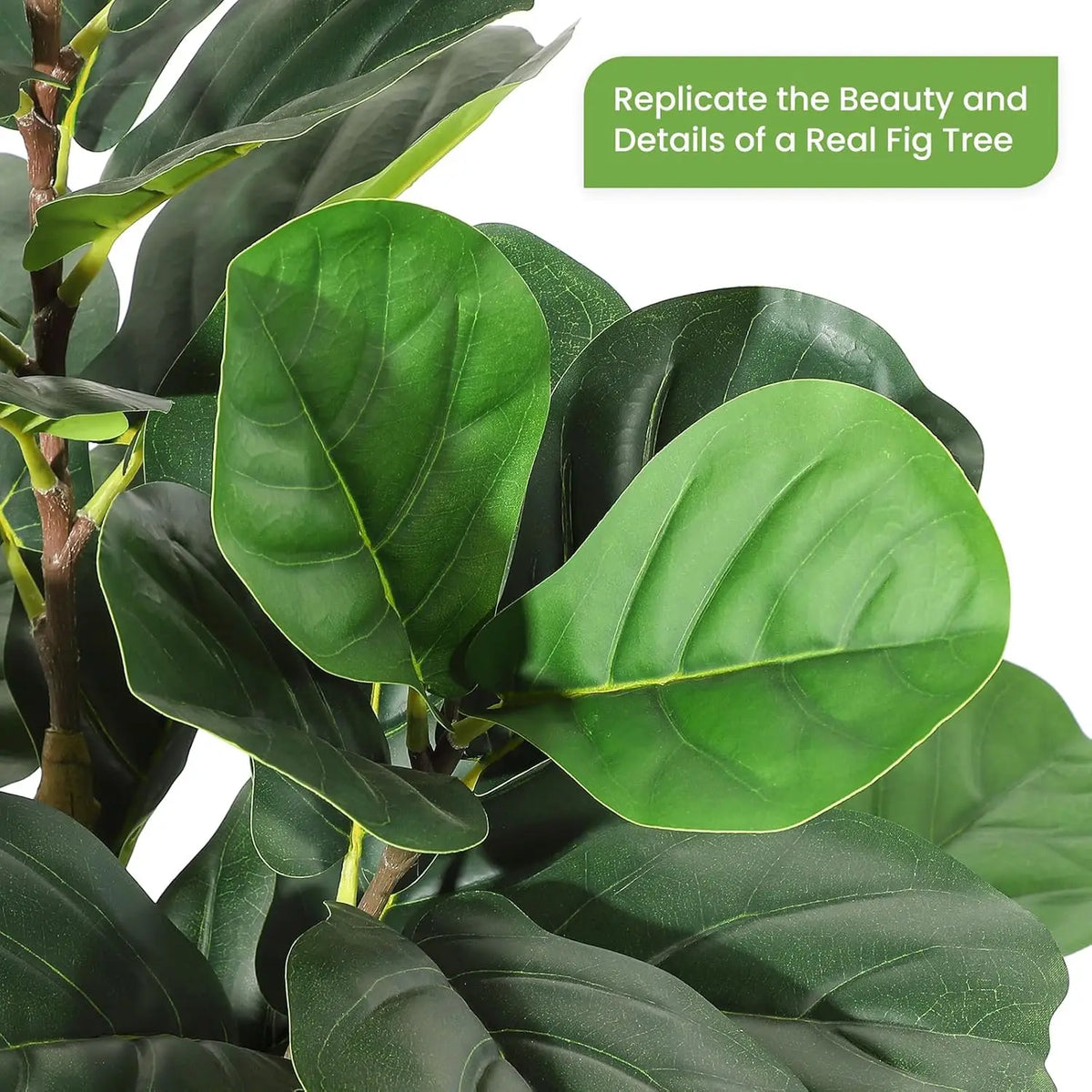 HiMISS Artificial Fiddle Leaf Fig Tree With Pot Faux Greenery