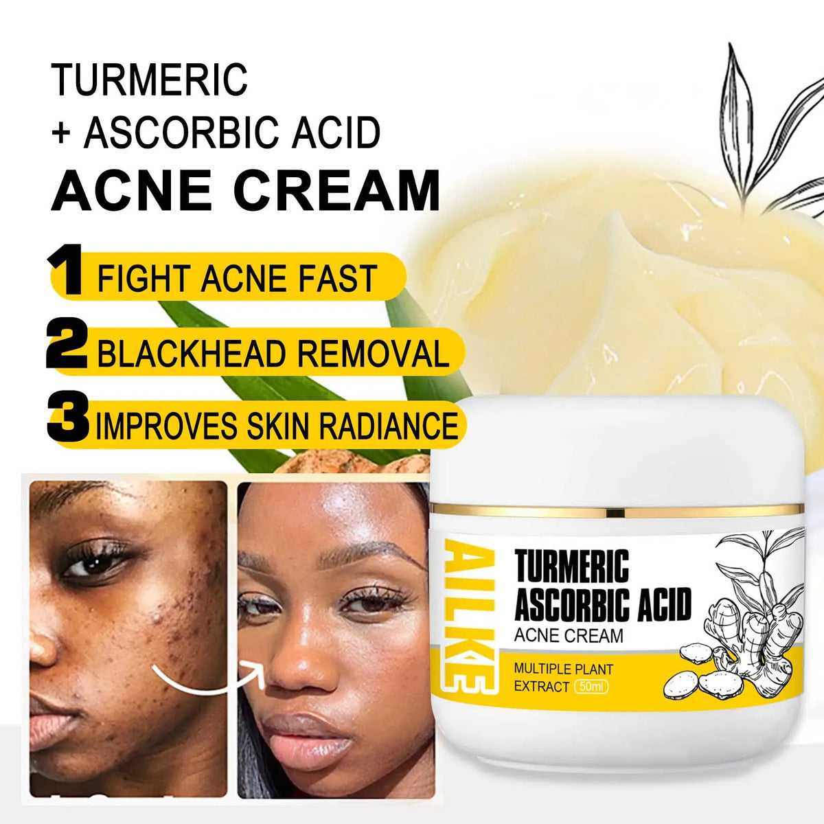 AILKE Organic Turmeric Skincare Kit for Brightening and Hydration