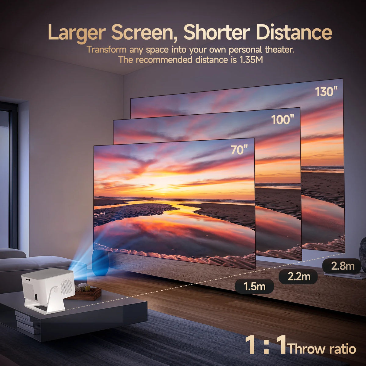 Magcubic HY350Max Native 1080P Portable Projector With Auto Focus