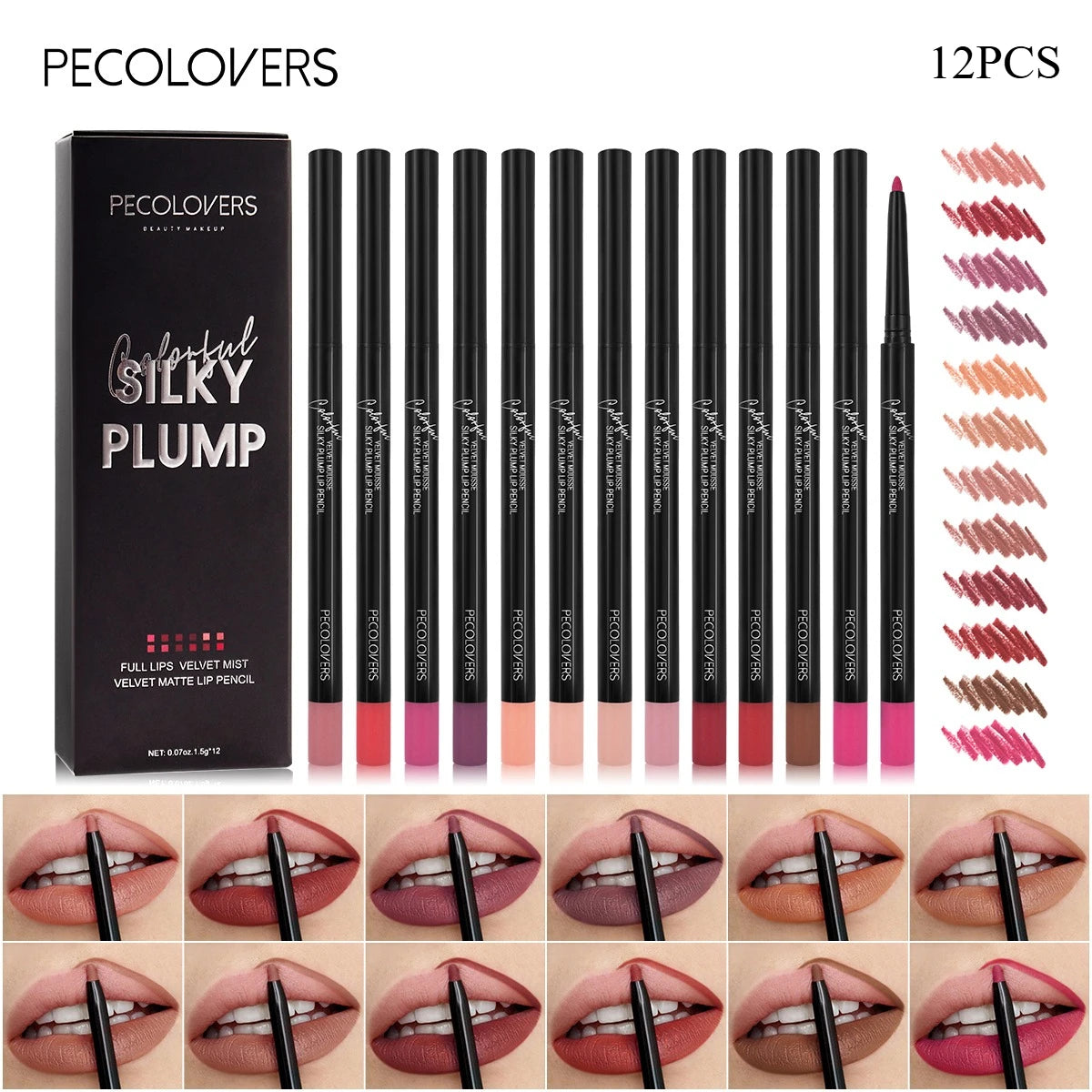 Matte Lip Liner Pencil Smooth Fine Tip For Long Wear