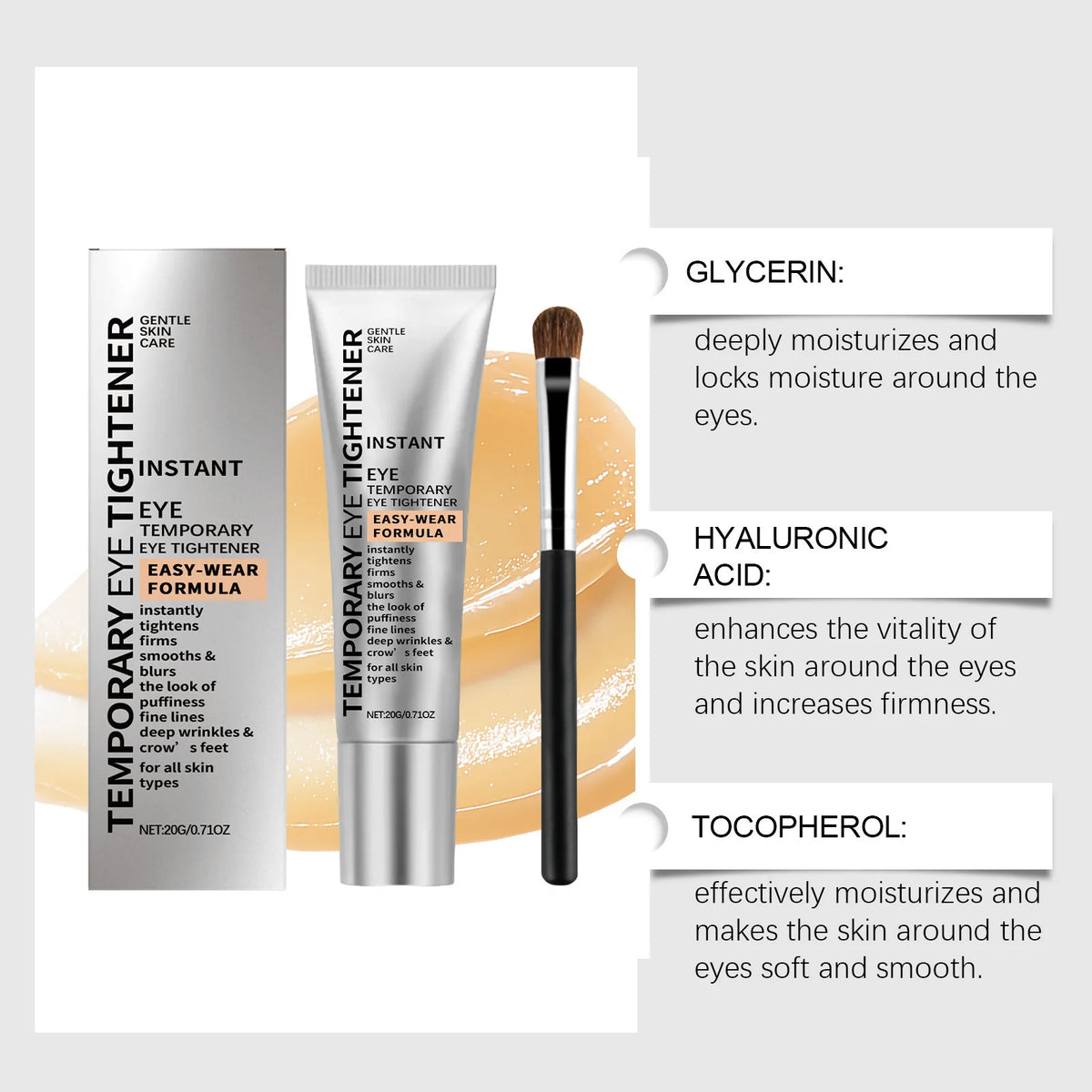 Instant Under Eye Tightening Cream for Puffiness and Dark Circles