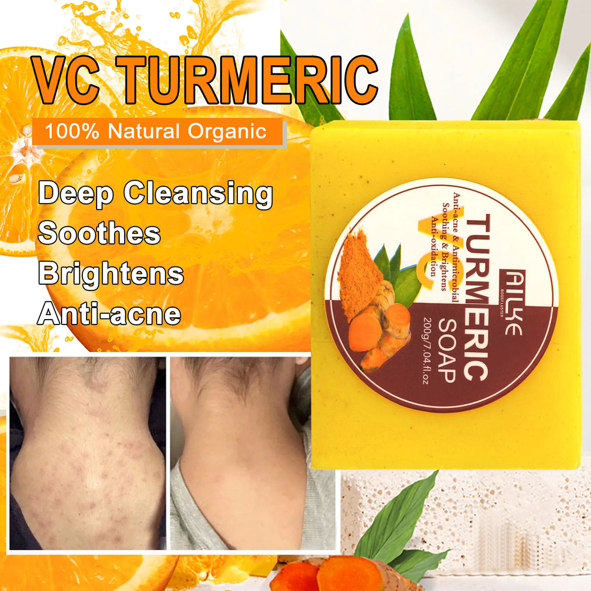 AILKE Organic Turmeric Skincare Kit for Brightening and Hydration