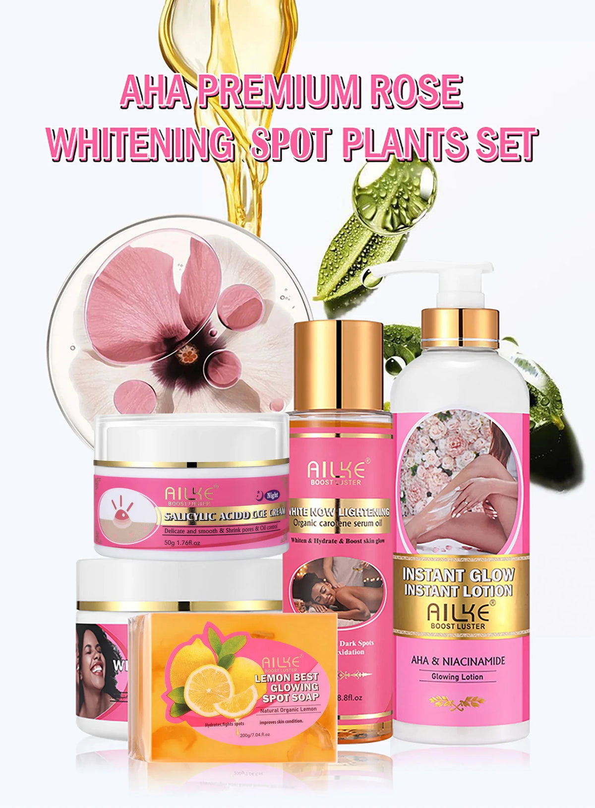 AILKE Natural Skin Brightening Set for Dark Spots and Acne
