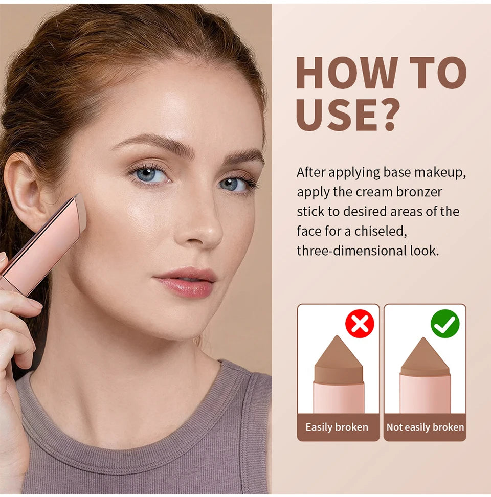 Lakerain Cream Bronzer Stick for Smooth Face Contouring