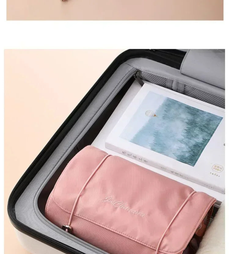Travel Makeup Organizer Cosmetic Toiletry Bag With Zipper Storage