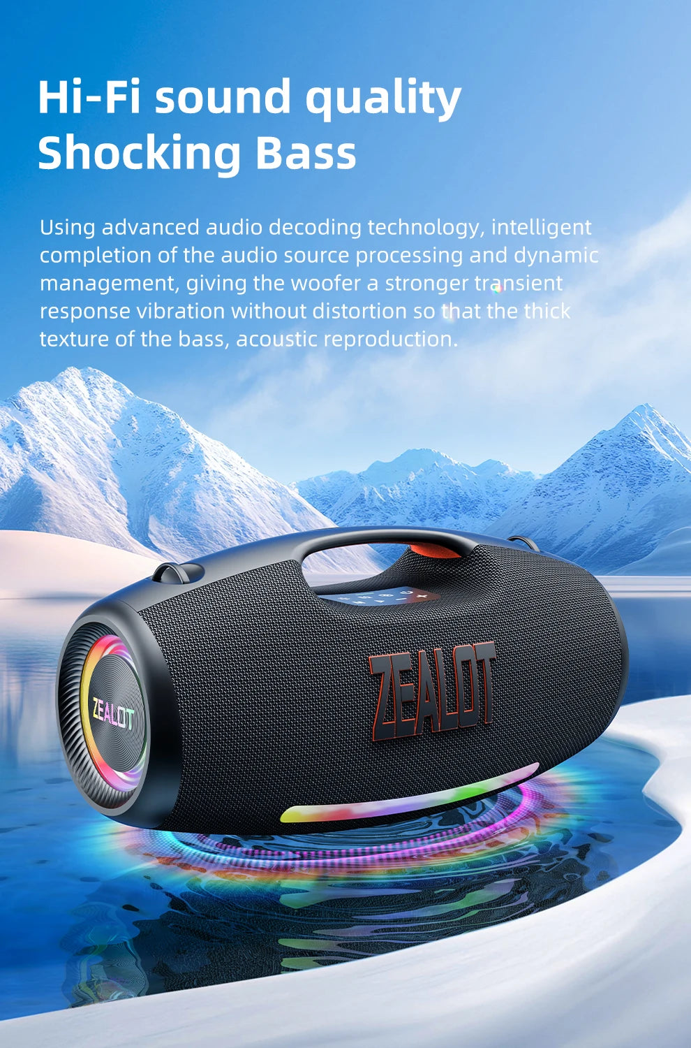 ZEALOT Waterproof Portable Bluetooth Speaker With Deep Bass