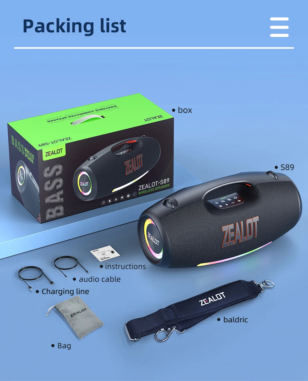 ZEALOT Waterproof Portable Bluetooth Speaker With Deep Bass