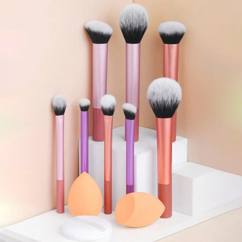 Synthetic Makeup Brush Kit for Foundation Blush and Eyeshadow