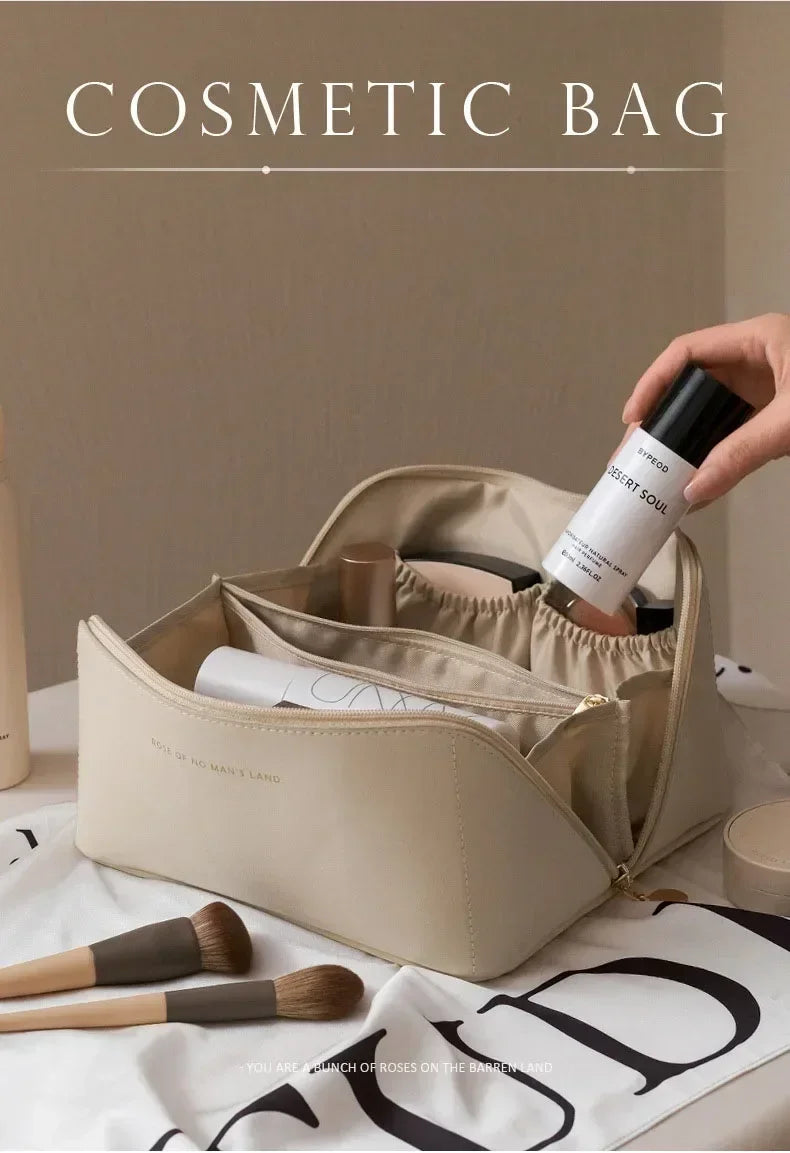 Travel Makeup Organizer Cosmetic Toiletry Bag With Zipper Storage