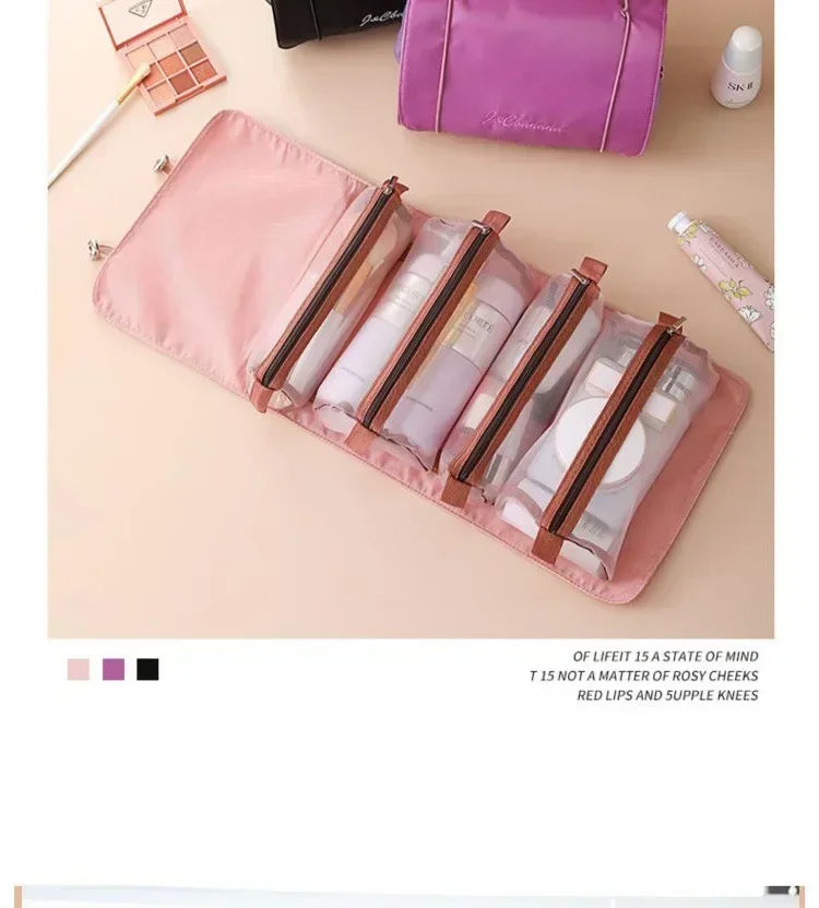 Travel Makeup Organizer Cosmetic Toiletry Bag With Zipper Storage