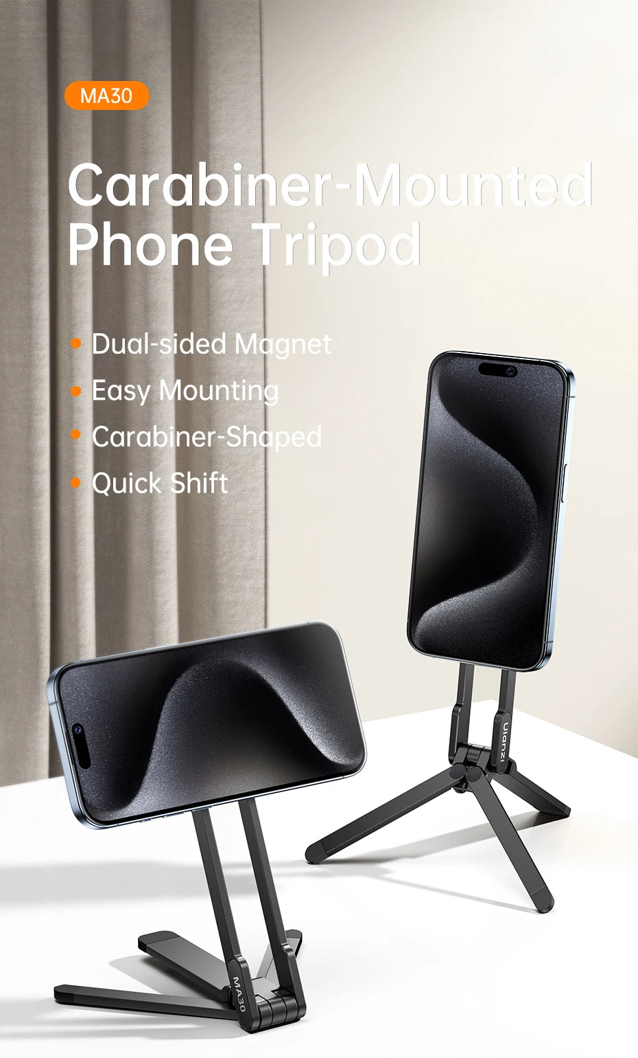 Ulanzi MA30 MagSafe Magnetic Phone Tripod Holder For iPhone Vlogging