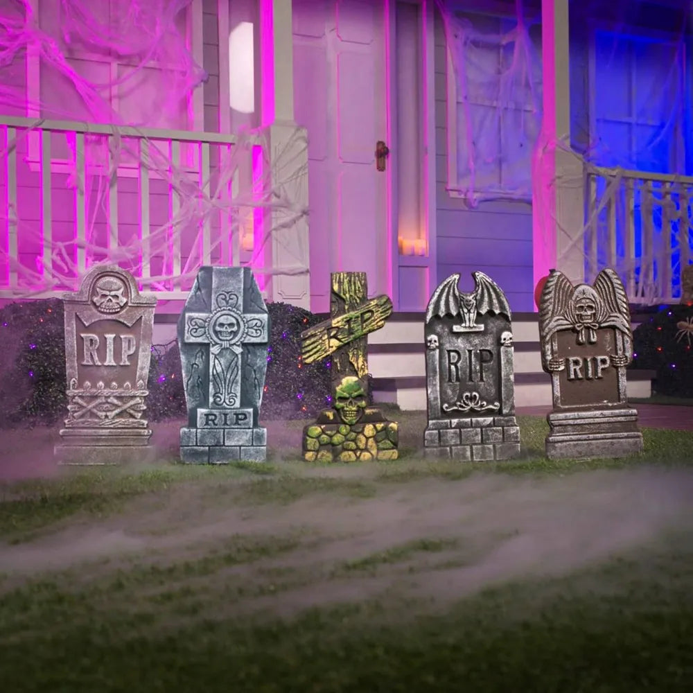 Halloween Foam Graveyard Tombstones Outdoor Decorations With Metal Stakes