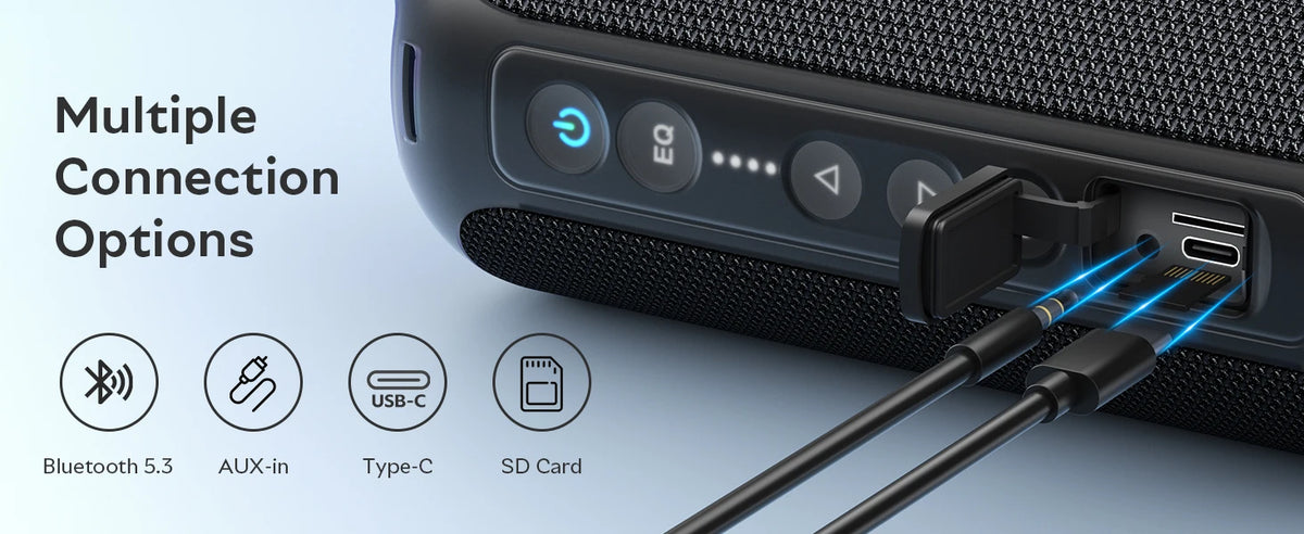 Ortizan Portable Bluetooth Speaker With Deep Bass And RGB Lighting