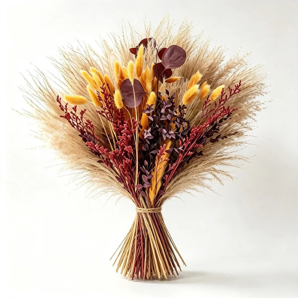 Ocedes Dried Flower Bouquet With Pampas Grass Home Decor