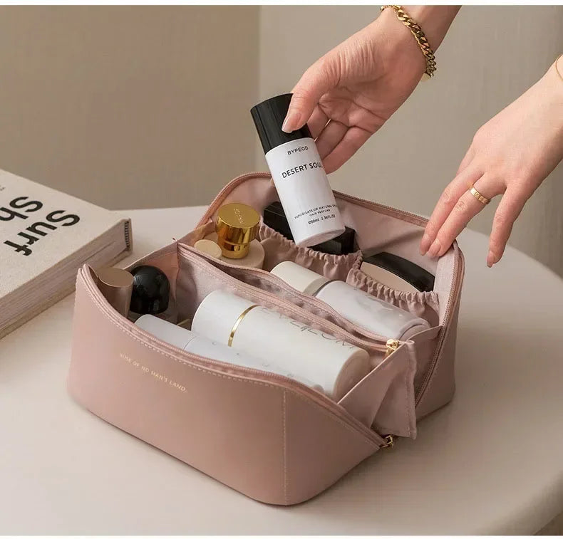 Travel Makeup Organizer Cosmetic Toiletry Bag With Zipper Storage