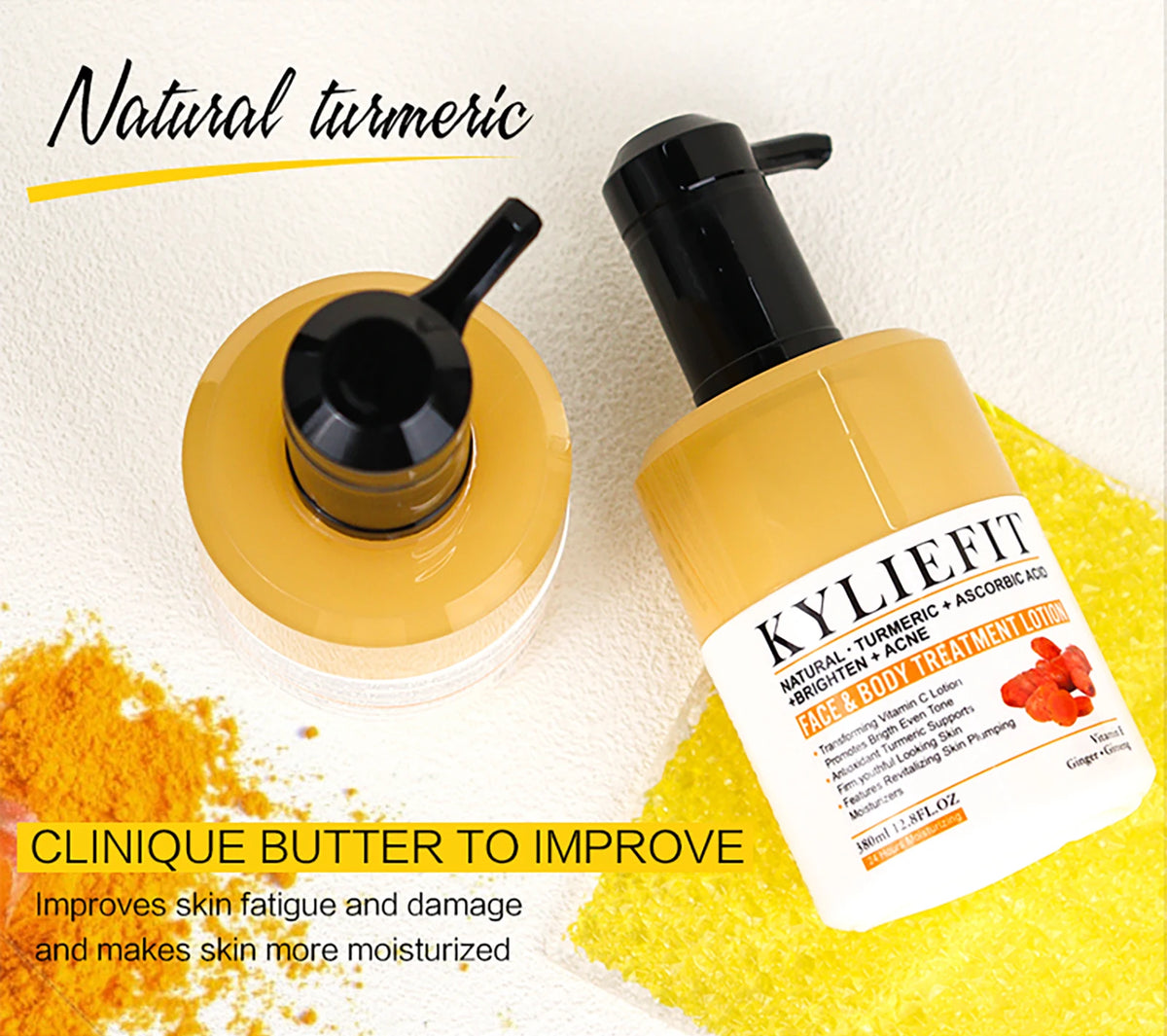 AILKE Organic Turmeric Skincare Kit for Brightening and Hydration
