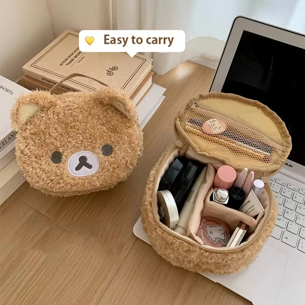 Plush Bear Anime Cosmetic Bag Jewelry Storage Organizer Pouch
