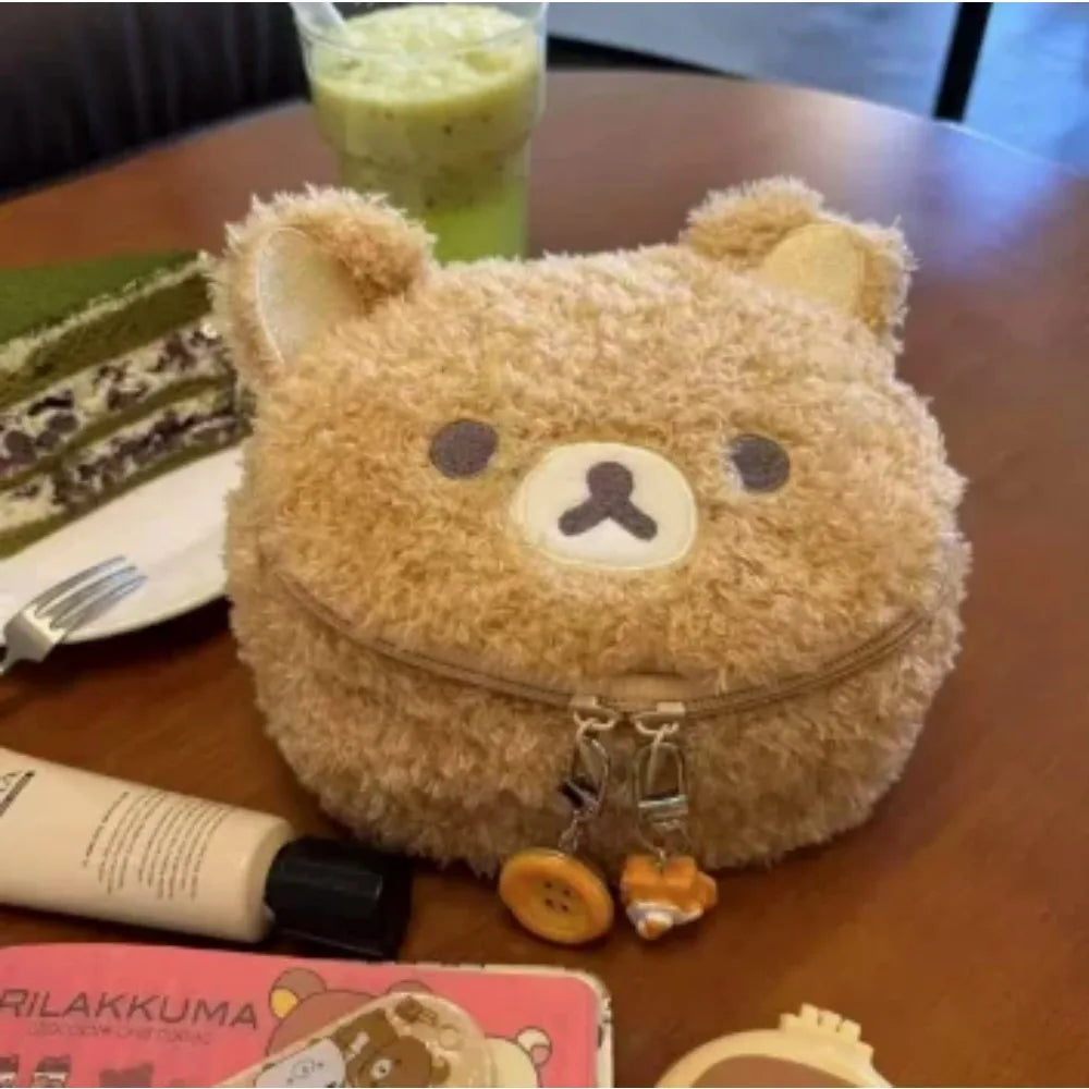Plush Bear Anime Cosmetic Bag Jewelry Storage Organizer Pouch