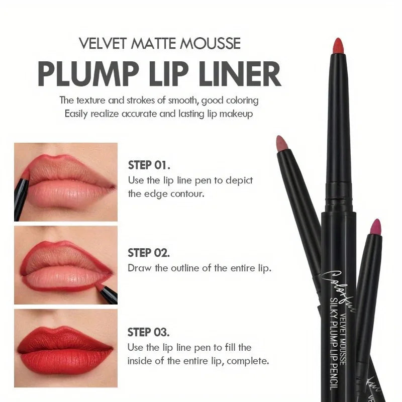 Matte Lip Liner Pencil Smooth Fine Tip For Long Wear