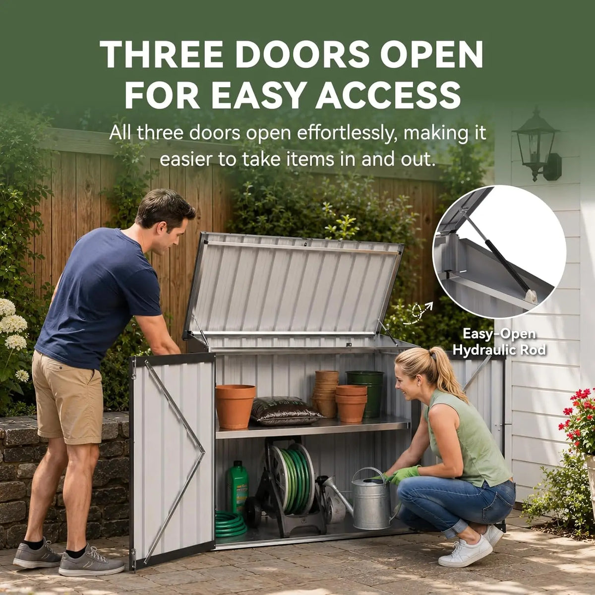Nordivale Outdoor All Weather Storage Cabinet With Lockable Doors