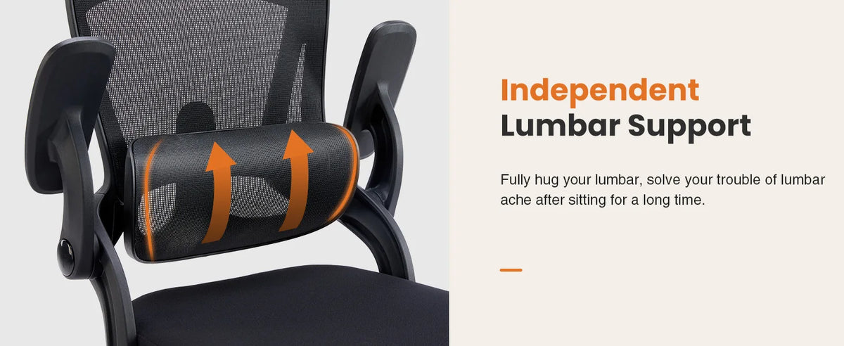 JHK High Back Mesh Office Chair With Adjustable Lumbar Support