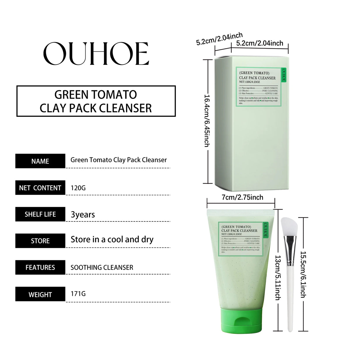 OUHOE Tomato Face Wash Deep Pore Oil Control Cleanser
