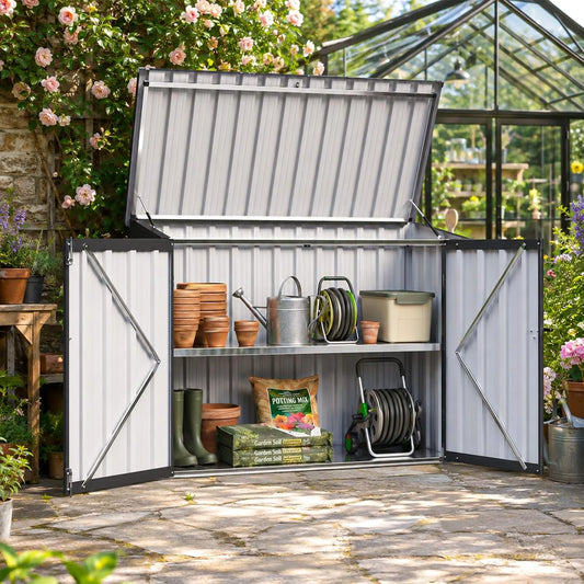 Nordivale Outdoor All Weather Storage Cabinet With Lockable Doors