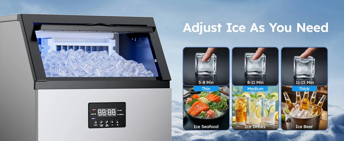 Commercial Ice Maker 150lb Under Counter With 50lb Storage Bin Self Cleaning
