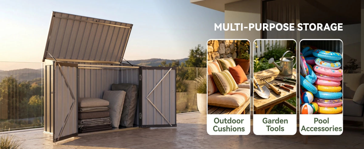Nordivale Outdoor All Weather Storage Cabinet With Lockable Doors