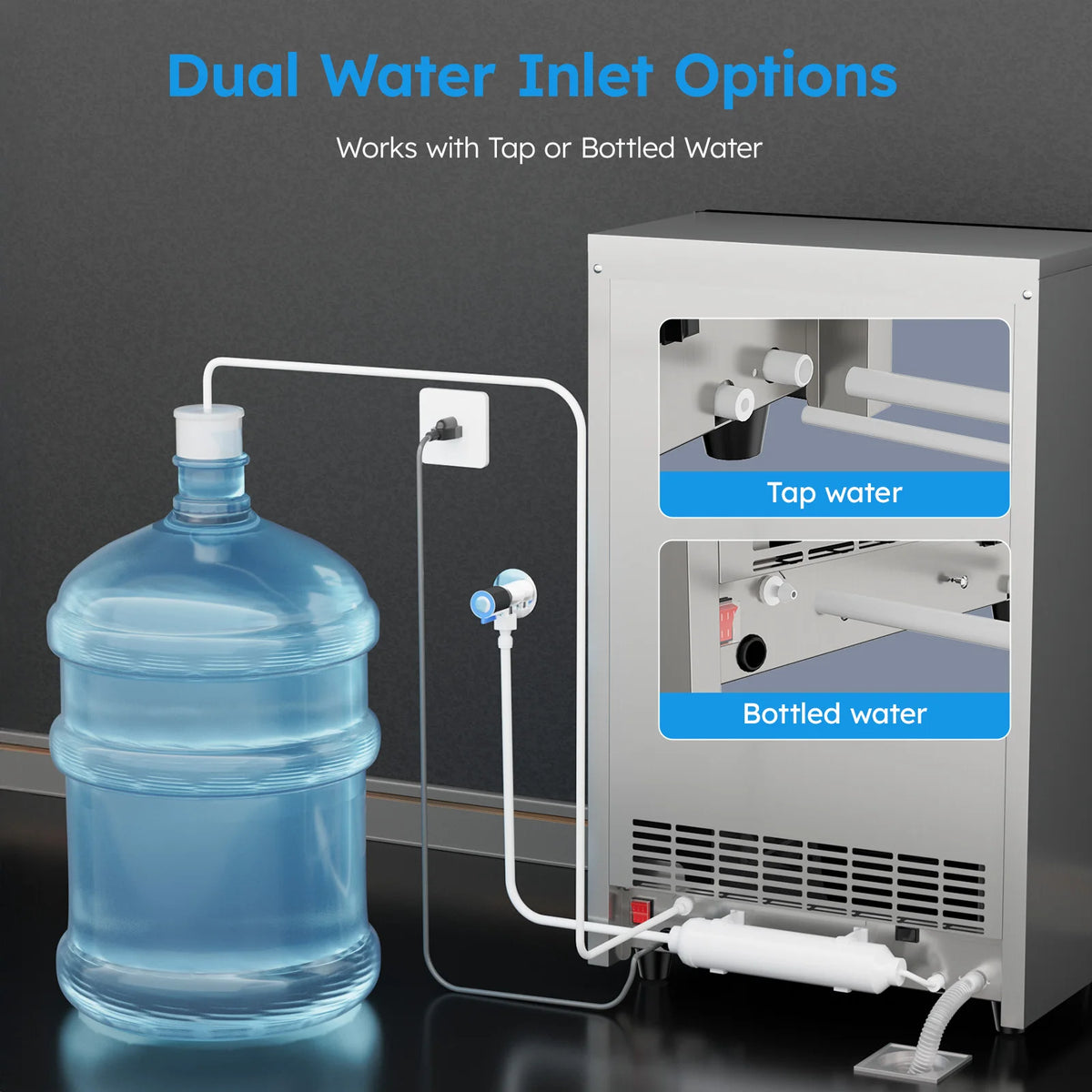 Commercial Ice Maker 150lb Under Counter With 50lb Storage Bin Self Cleaning