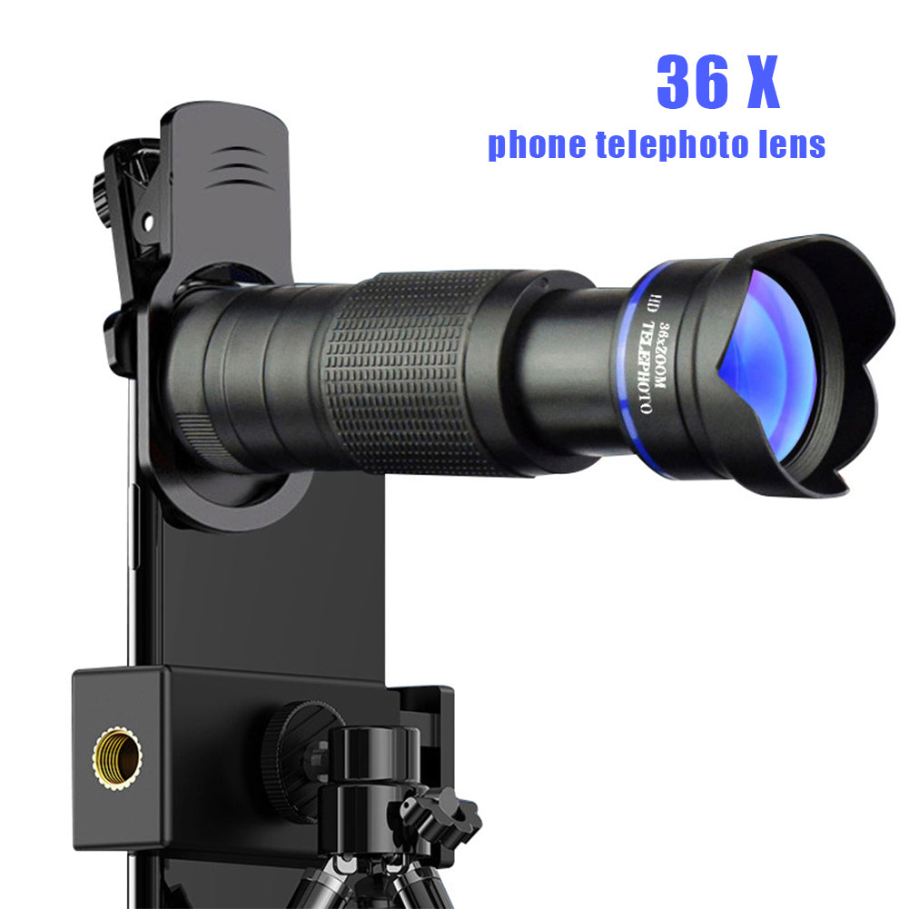 36X Telescope Zoom Lens Monocular Mobile Phone Camera Lenses for iPhone Samsung Smartphones For Camping Hunting Sports