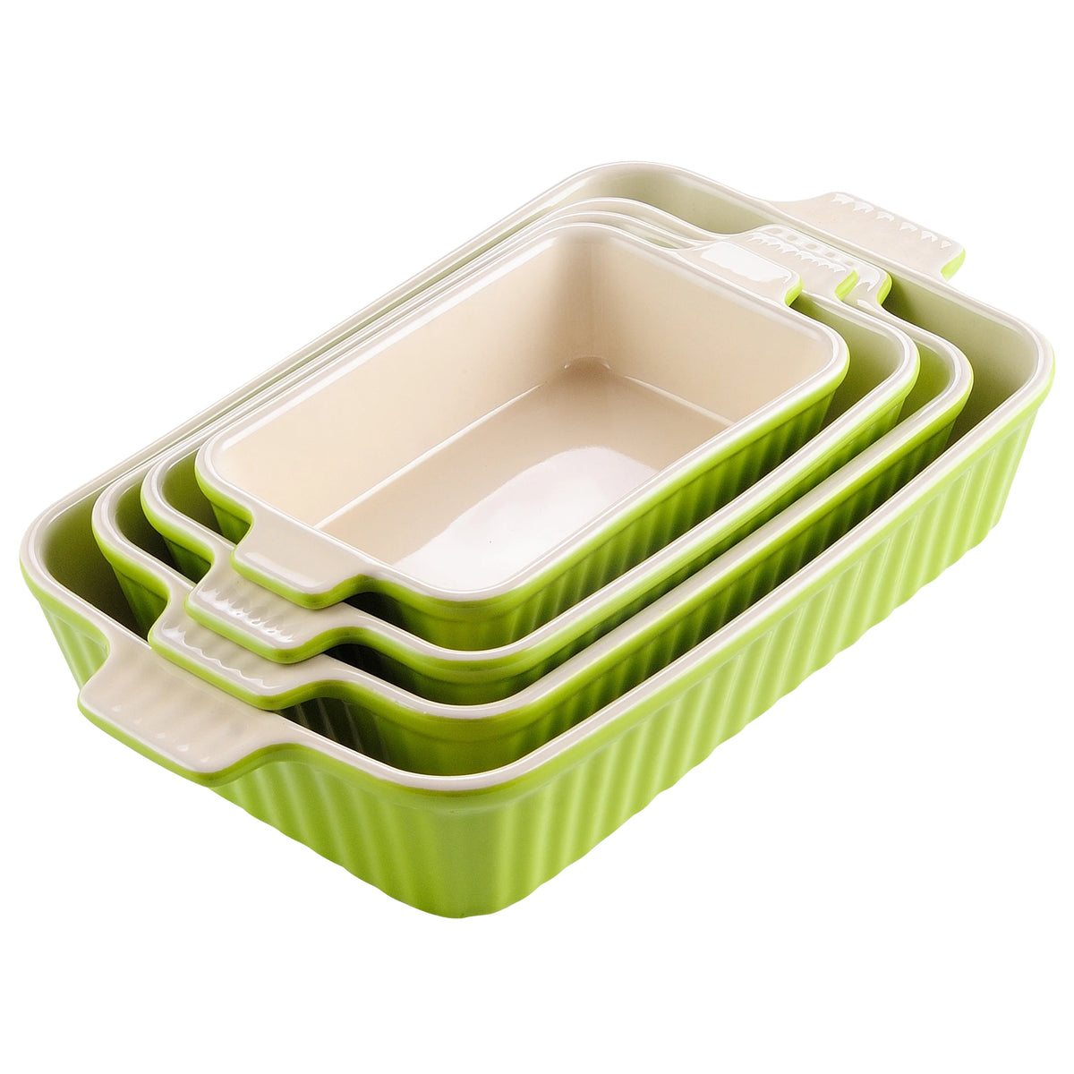 MALACASA 4 Piece Table Baking Dishes Set With Ceramic Handles