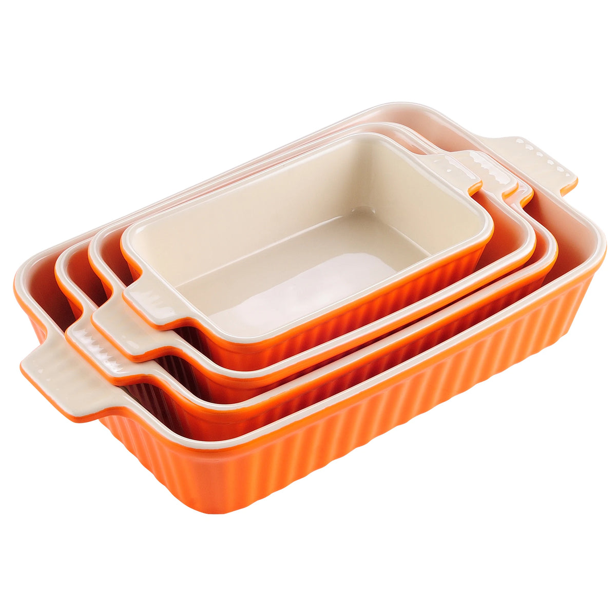 MALACASA 4 Piece Table Baking Dishes Set With Ceramic Handles