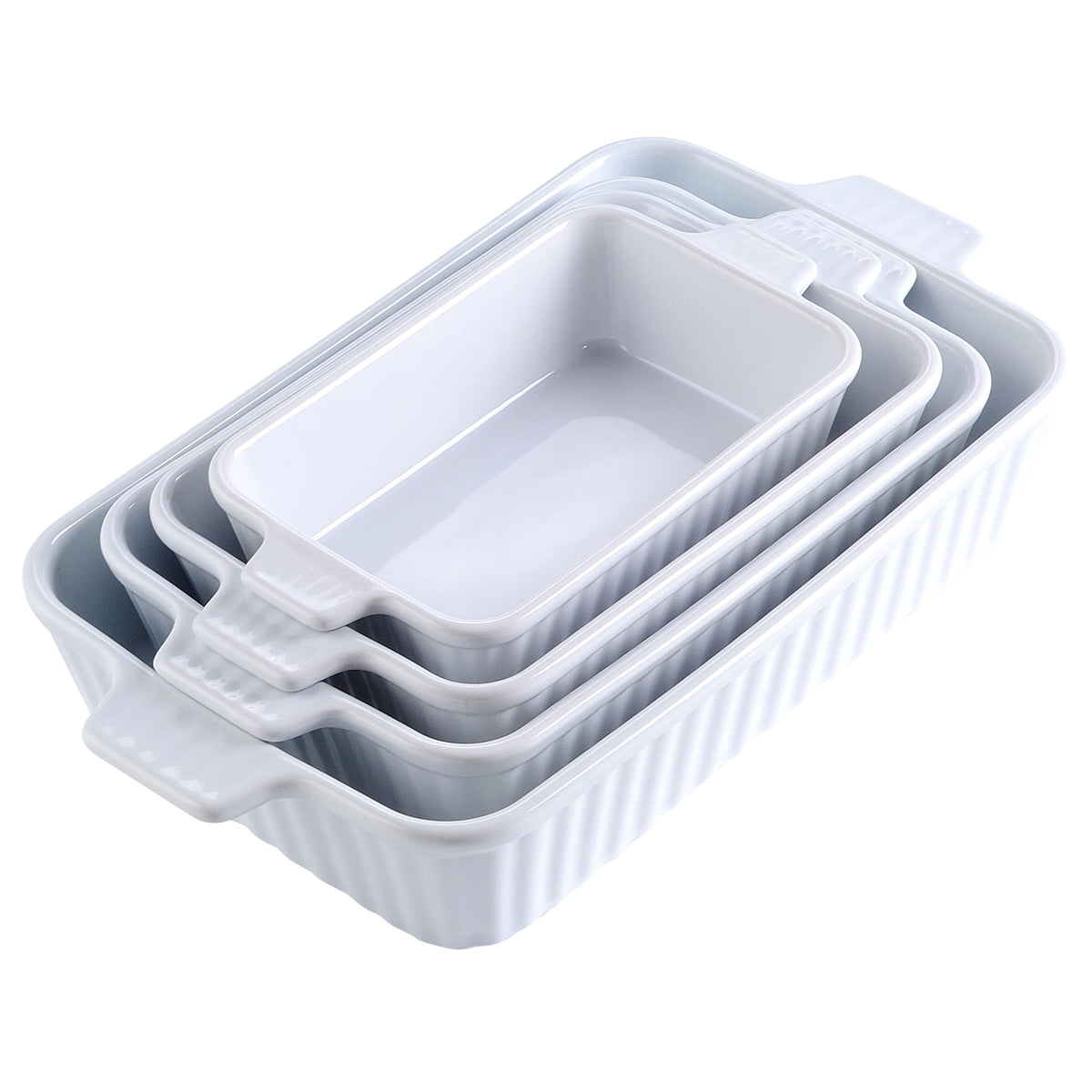 MALACASA 4 Piece Table Baking Dishes Set With Ceramic Handles