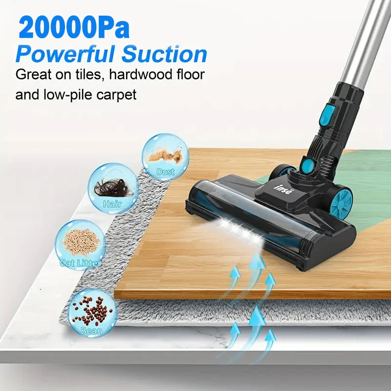 INSE Cordless Handheld Vacuum Cleaner 20KPa Powerful HEPA Led Headlights