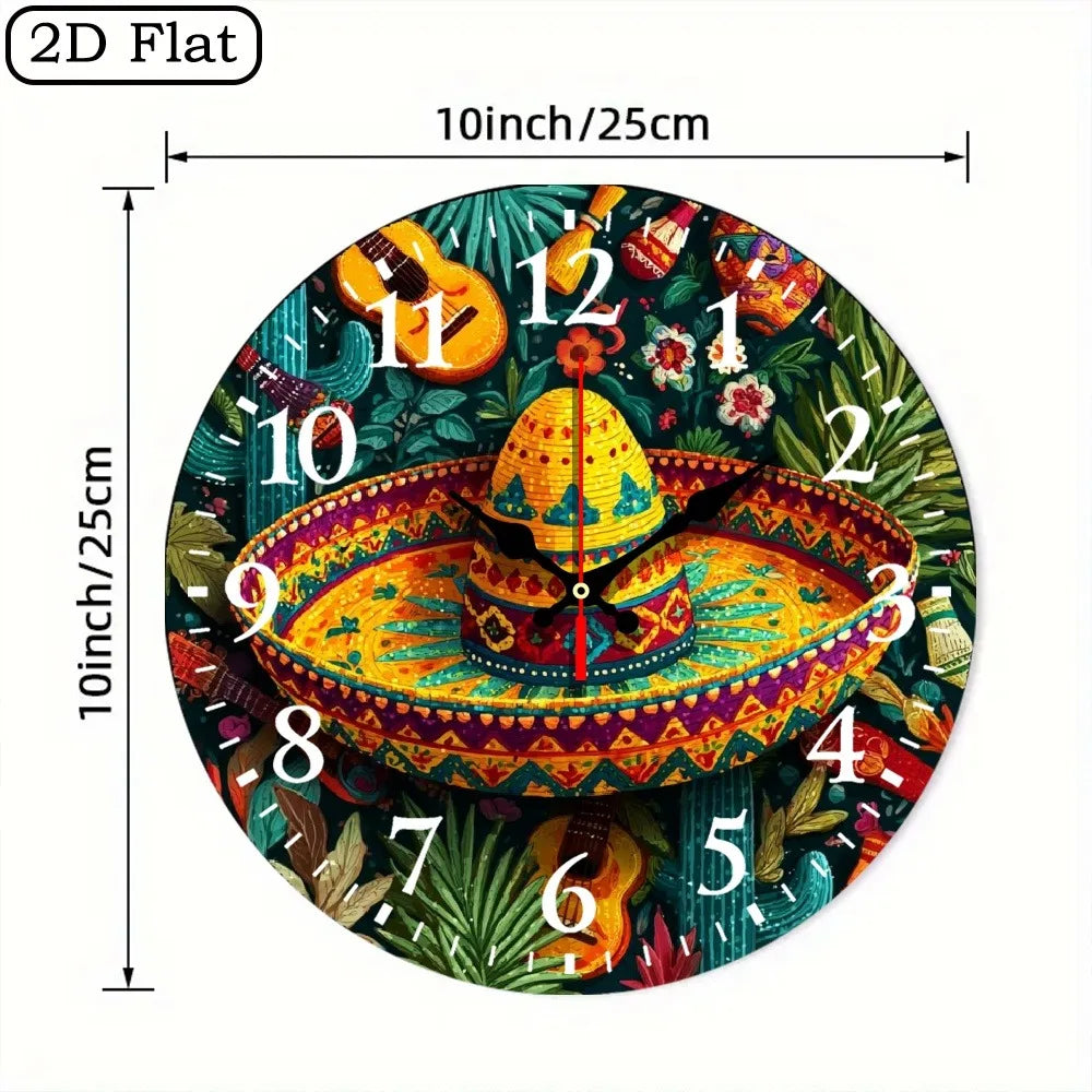 XMSJ Rustic Wood Wall Clock Farmhouse Silent Round