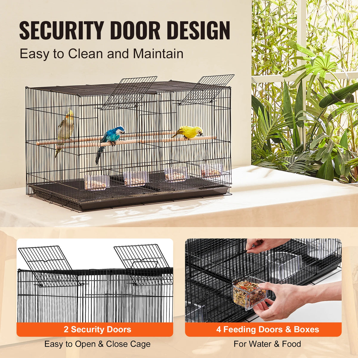 SucceBuy Stackable 30 inch Flight Bird Cage With Divider And Handle