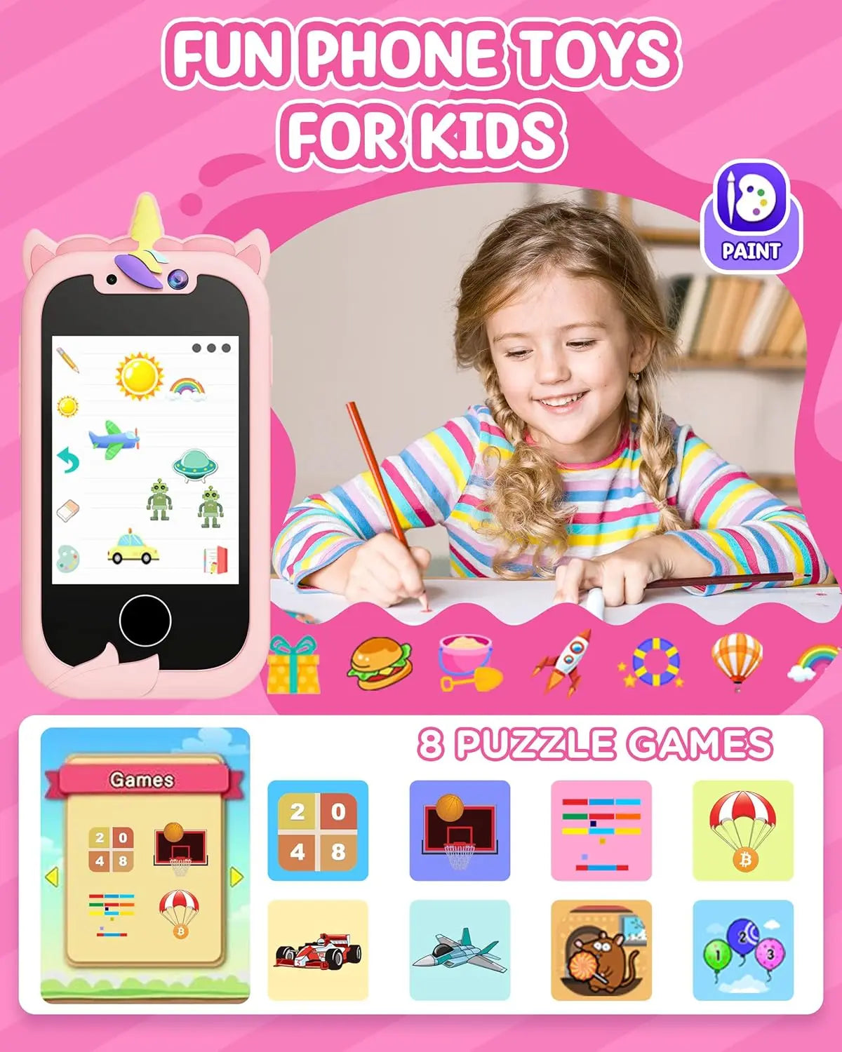 Educational Kids Smart Phone Toy With Touch Screen Learning
