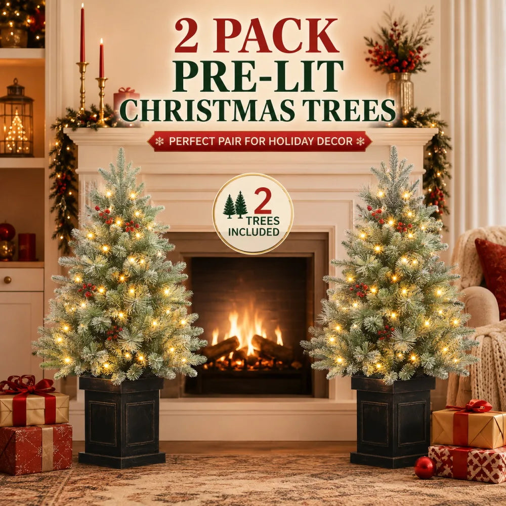 Pre Lit Artificial Christmas Tree With Timer And Battery Operated