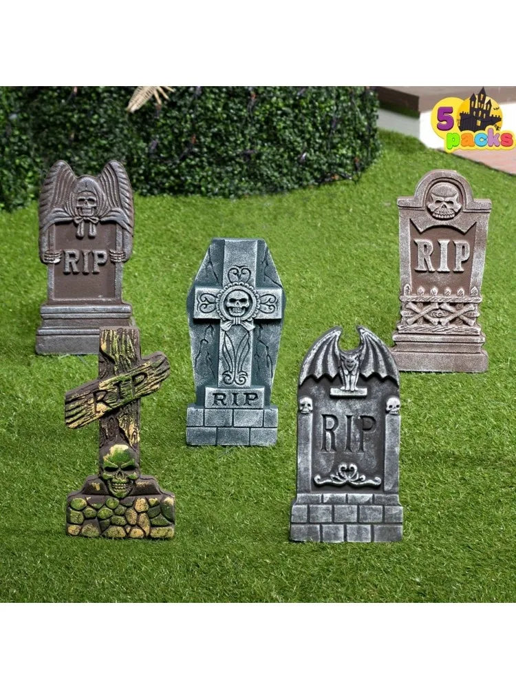 Halloween Foam Graveyard Tombstones Outdoor Decorations With Metal Stakes