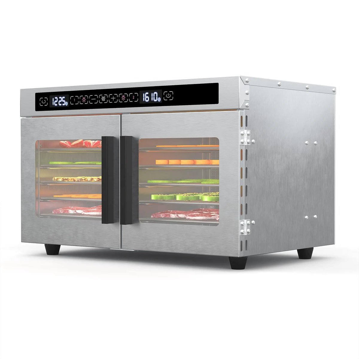 Adoolla Dual Zone Food Dehydrator 12 Tray Stainless Steel Jerky Dryer