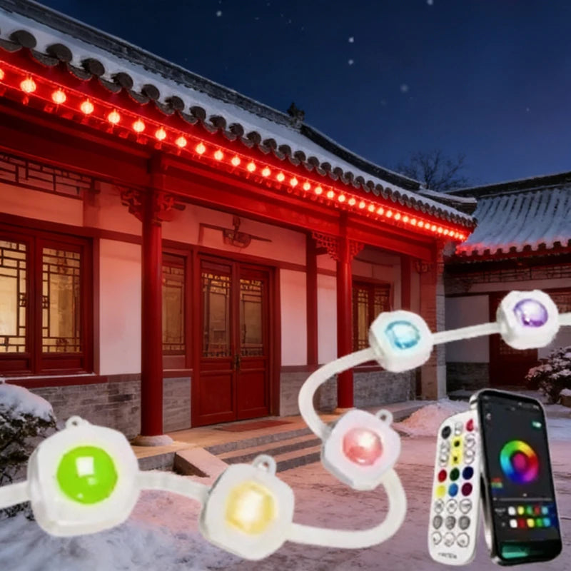 GCTeching Waterproof Permanent Outdoor LED String Lights For Decoration