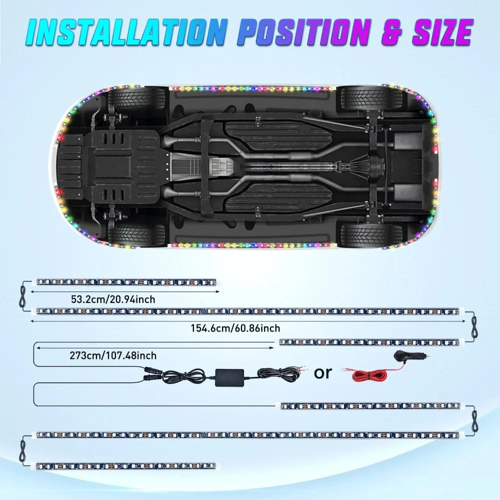 Nilight Car Underglow Neon Strip Lights With App Remote