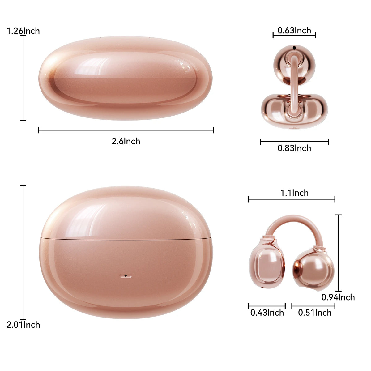 INSONIXN Open Ear Clip Wireless Bluetooth Headphones With Microphone