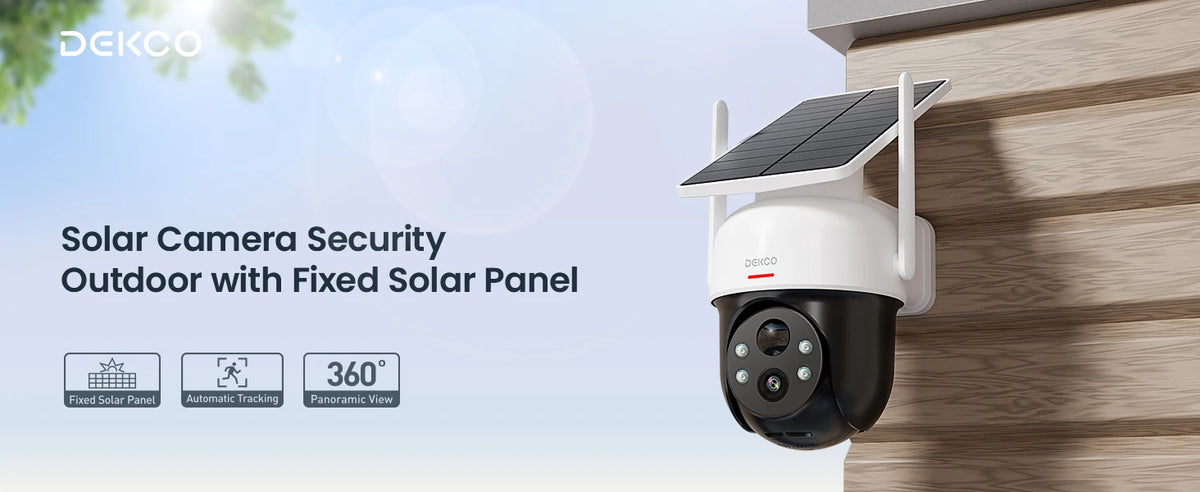 Dekco 3MP Wire-Free Solar Wifi Security Camera With Pt